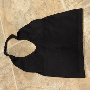 Out from under for urban outfitters halter black ribbed top crop